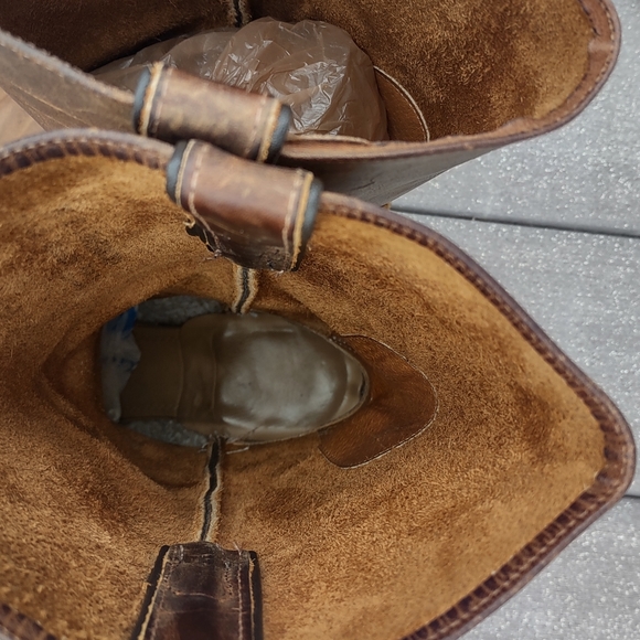 BROWN LEATHER BOULET HARNESS MOTORCYCLE BOOTS WOMENS 9.5 MENS 8.5 - Picture 11 of 15